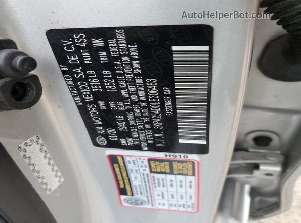 3KPA25AD0LE306463 2020 KIA RIO Silver Շարժիչի բաժամունքի տեսք