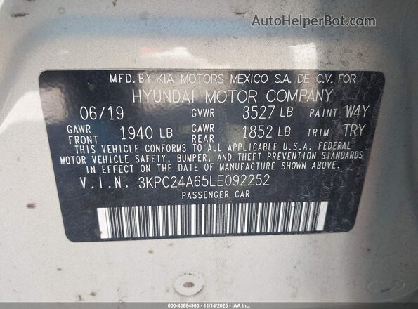 3KPC24A65LE092252 2020 HYUNDAI ACCENT Champagne Widok komory silnika