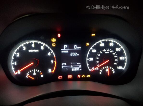 3KPC24A66NE187874 2022 HYUNDAI ACCENT Красный Вид щитка приборов