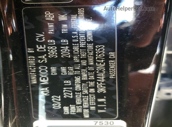 3KPF44AC3NE476353 2022 KIA FORTE Black Widok komory silnika