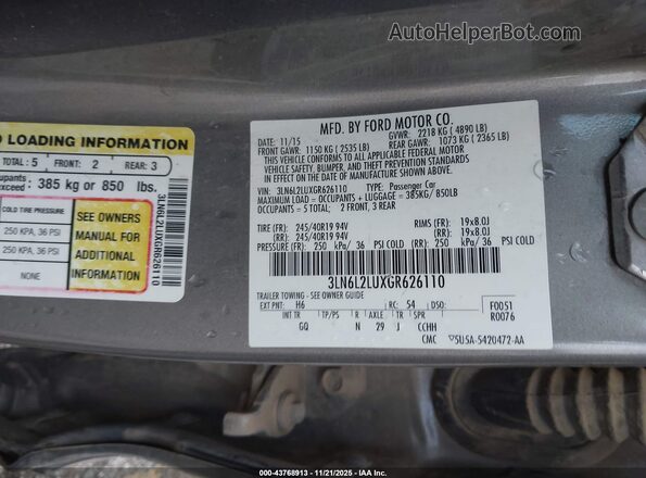 3LN6L2LUXGR626110 2016 LINCOLN MKZ HYBRID Champagne ძრავის განყოფილების ხედი