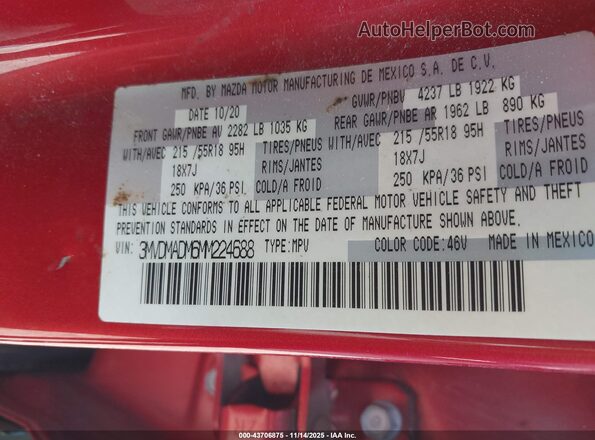 3MVDMADM6MM224688 2021 MAZDA CX-30 Red Շարժիչի բաժամունքի տեսք