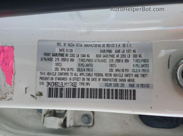 3MVDMBCL6LM117492 2020 MAZDA CX-30 Белый Вид подкапотного пространства