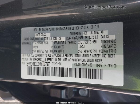 3MVDMBDL3NM403656 2022 MAZDA CX-30 Серый Вид подкапотного пространства