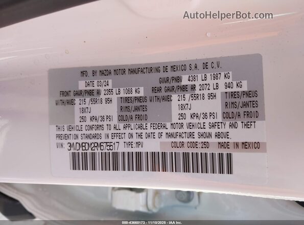 3MVDMBDM2RM675517 2024 MAZDA CX-30 White Engine compartment view