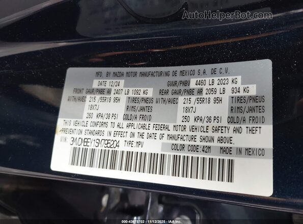 3MVDMBEY1SM795204 2025 MAZDA CX-30 Синий Вид подкапотного пространства