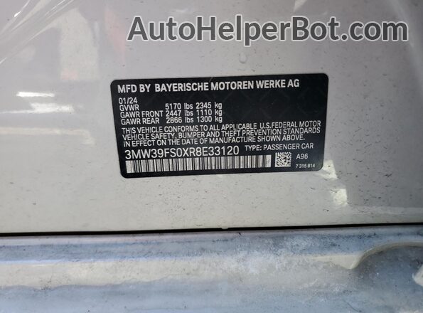 3MW39FS0XR8E33120 2024 BMW 3 SERIES White Widok komory silnika