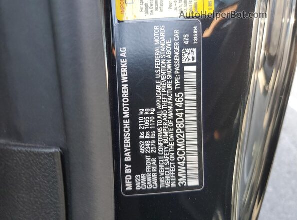 3MW43CM02P8D41465 2023 BMW M2 Black Շարժիչի բաժամունքի տեսք