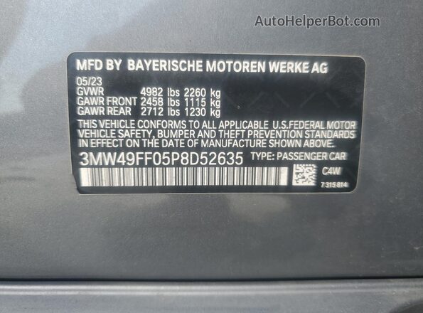3MW49FF05P8D52635 2023 BMW M3 Silver Вид підкапотного простору