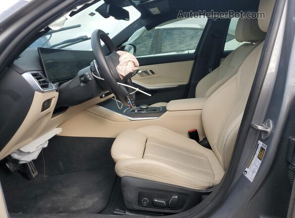 3MW69FF00R8E80955 2024 BMW 3 SERIES Gray Widok wnętrza z przodu