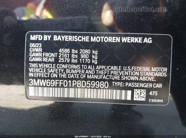 3MW69FF01P8D59980 2023 BMW 3 SERIES White Widok komory silnika