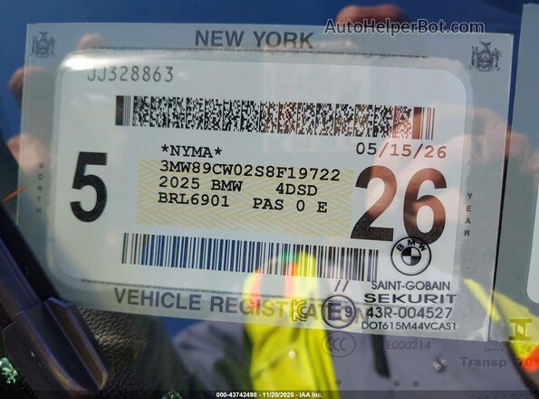 3MW89CW02S8F19722 2025 BMW 3 SERIES Blue 