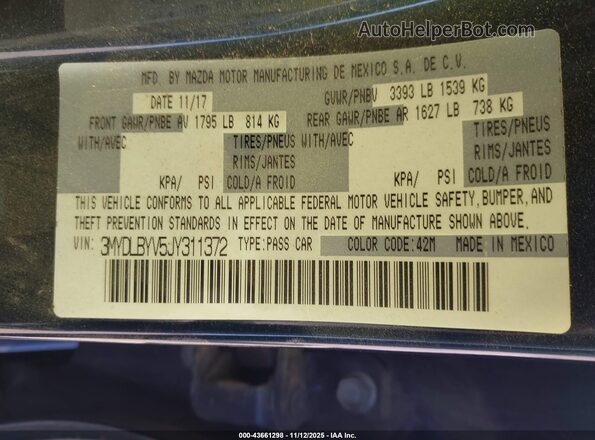 3MYDLBYV5JY311372 2018 TOYOTA YARIS IA Dark Blue 