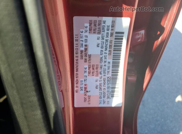 3MYDLBYV6KY509525 2019 TOYOTA YARIS Red VIN sticker view