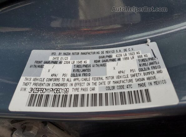 3MZBPBCM1PM360199 2023 MAZDA 3 Gray Շարժիչի բաժամունքի տեսք