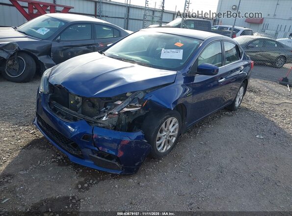 3N1AB7AP0KY218065 2019 NISSAN SENTRA Blue წინა მარცხენა ხედი სამი მეოთხედიდან