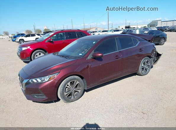 3N1AB8CV6PY318941 2023 NISSAN SENTRA Maroon Vista tres cuartos delantera izquierda