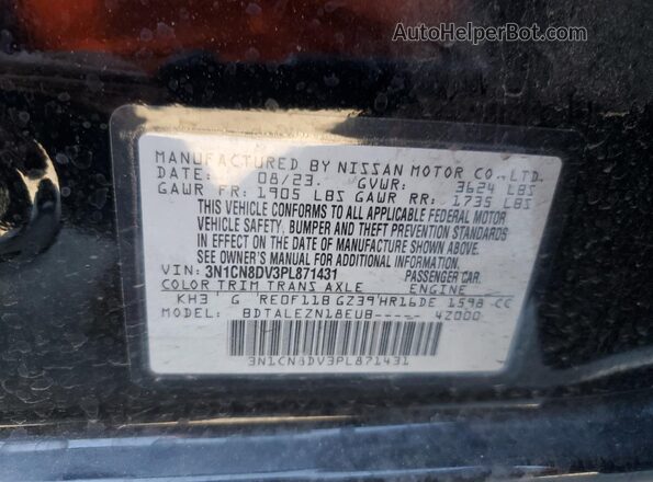 3N1CN8DV3PL871431 2023 NISSAN VERSA Black 