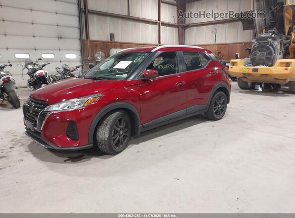 3N1CP5CV3ML557641 2021 NISSAN KICKS Red წინა მარცხენა ხედი სამი მეოთხედიდან