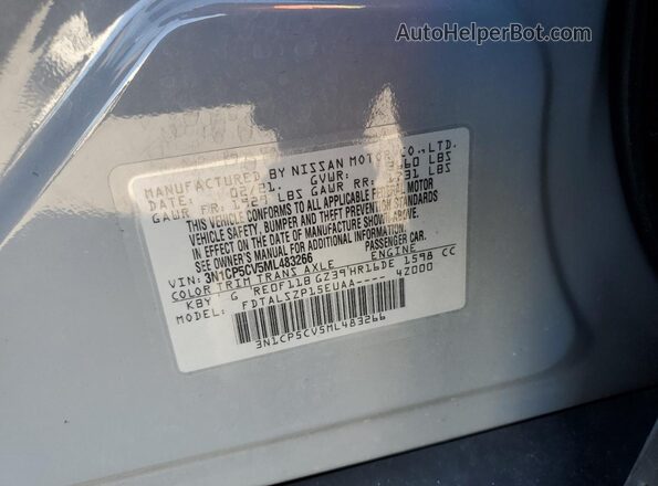 3N1CP5CV5ML483266 2021 NISSAN KICKS Gray 