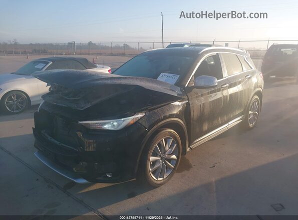 3PCAJ5BA0MF125401 2021 INFINITI QX50 Black Առջևի ձախ երեք քառորդ տեսարան