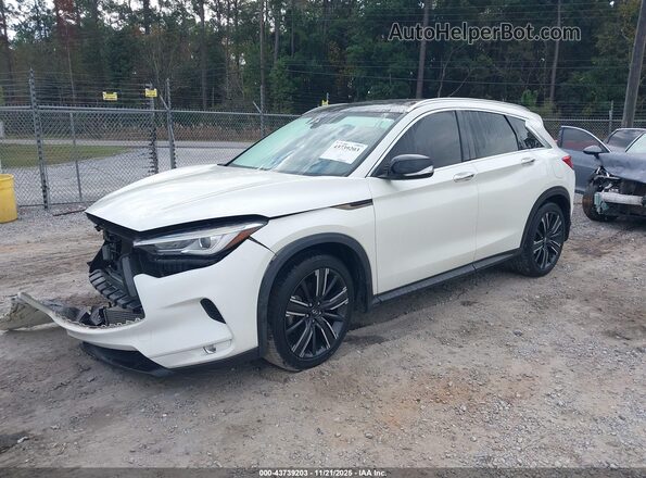 3PCAJ5BA1MF116500 2021 INFINITI QX50 White წინა მარცხენა ხედი სამი მეოთხედიდან