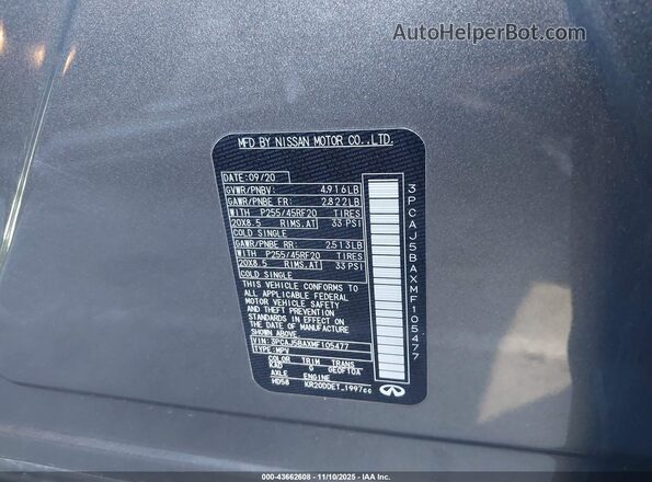 3PCAJ5BAXMF105477 2021 INFINITI QX50 Серый Вид подкапотного пространства