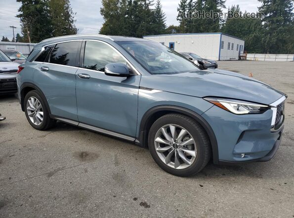 3PCAJ5BB1NF120637 2022 INFINITI QX50 Blue Front right