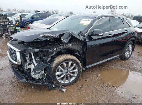 3PCAJ5BB9MF115491 2021 INFINITI QX50 Black წინა მარცხენა ხედი სამი მეოთხედიდან
