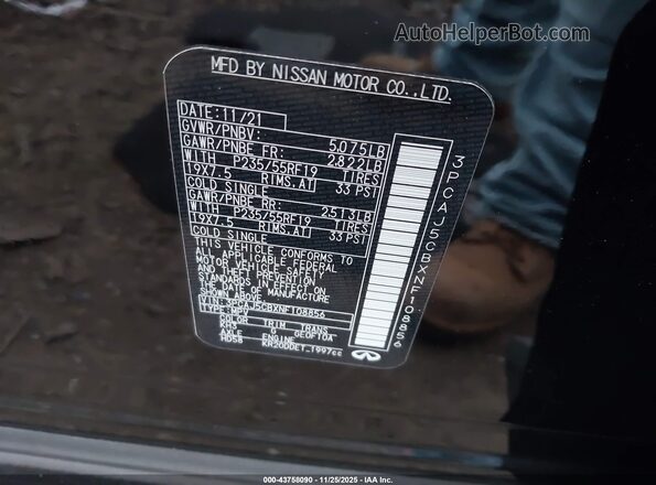 3PCAJ5CBXNF108856 2022 INFINITI QX50 Black Вид підкапотного простору