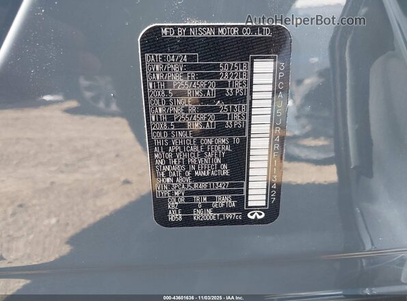 3PCAJ5JR4RF113427 2024 INFINITI QX55 Gray Widok komory silnika
