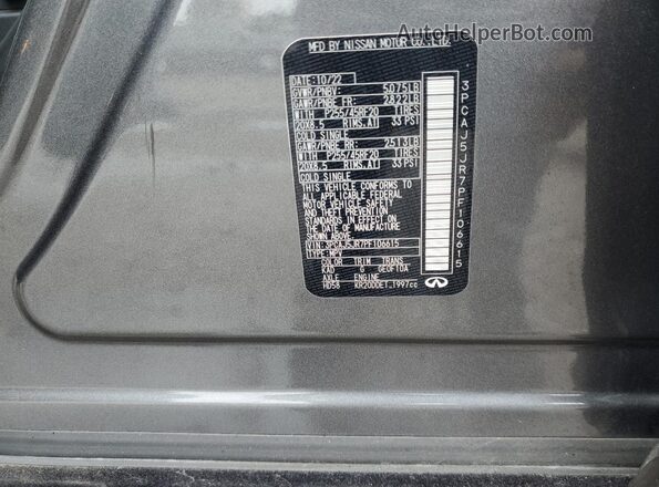 3PCAJ5JR7PF106615 2023 INFINITI QX55 Gray Vista de la etiqueta del VIN