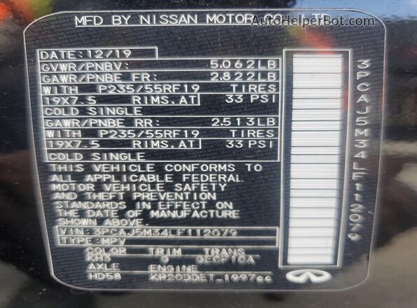 3PCAJ5M34LF112079 2020 INFINITI QX50 Black 