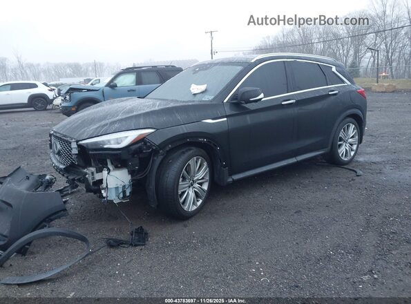 3PCAJ5M39LF110912 2020 INFINITI QX50 Black Առջևի ձախ երեք քառորդ տեսարան