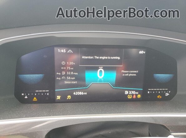 3VV8B7AX1NM158211 2022 VOLKSWAGEN TIGUAN Gray Widok zestawu wskaźników