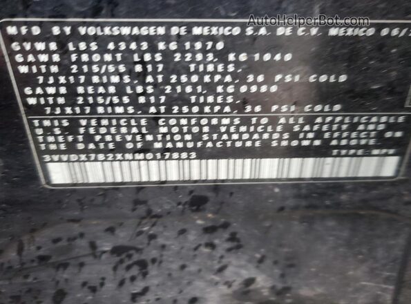 3VVDX7B2XNM017883 2022 VOLKSWAGEN TAOS Black Engine compartment view