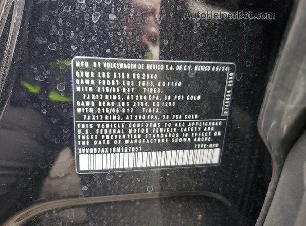 3VVRB7AX1RM127051 2024 VOLKSWAGEN TIGUAN Черный Вид наклейки с VIN-кодом
