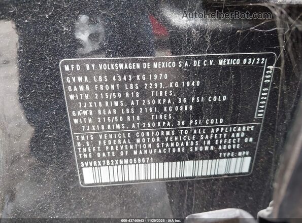3VVRX7B2XNM059671 2022 VOLKSWAGEN TAOS Черный Вид панели приборов