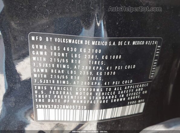 3VVVX7B22RM057319 2024 VOLKSWAGEN TAOS Black ძრავის განყოფილების ხედი