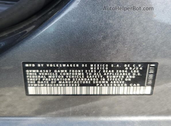 3VW5M7BU3RM093882 2024 VOLKSWAGEN JETTA Серый Вид подкапотного пространства