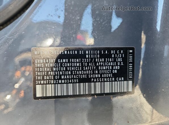 3VW6T7BU2MM034595 2021 VOLKSWAGEN JETTA Gray Widok komory silnika