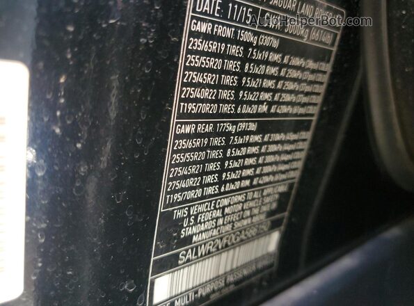 SALWR2VF0GA566150 2016 LAND ROVER RANGE ROVER Blue Սալոնի 360 աստիճան տեսք