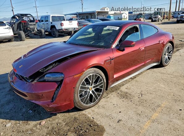 WP0AA2Y18PSA15602 2023 PORSCHE TAYCAN Burgundy Trasero izquierdo