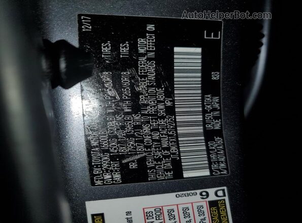 JTJBM7FX1J5192752 2018 LEXUS GX Серый 