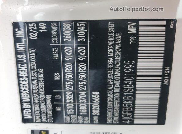 4JGFB5KB1SB401995 2025 MERCEDES-BENZ GLE-CLASS White 