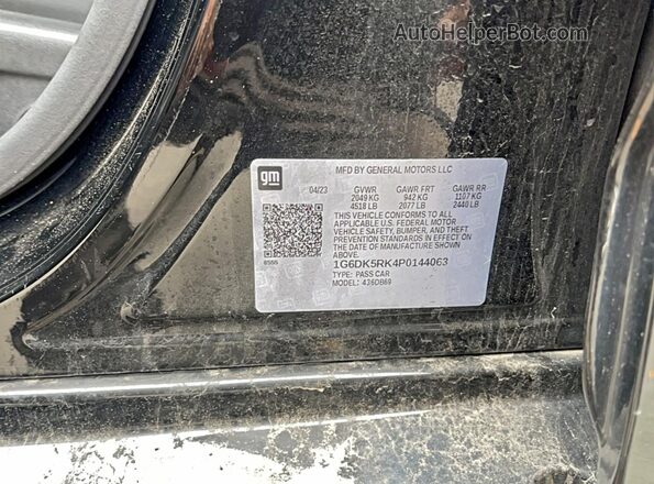 1G6DK5RK4P0144063 2023 CADILLAC CT4 Black Widok wnętrza z tyłu