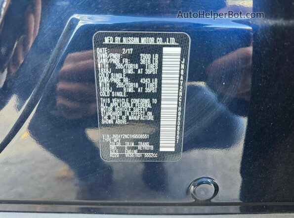 JN8AY2NC1H9508551 2017 NISSAN ARMADA Black 