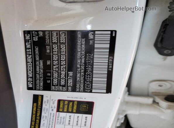 4JGDF6EE3HA913702 2017 MERCEDES-BENZ GLS White Widok komory silnika