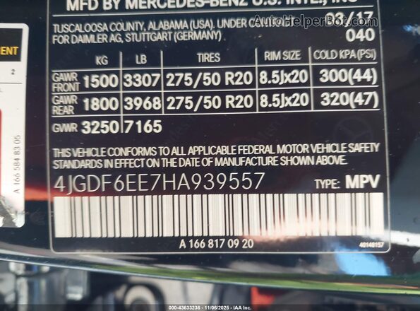 4JGDF6EE7HA939557 2017 MERCEDES-BENZ GLS 450 Black Engine compartment view