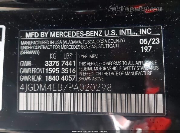 4JGDM4EB7PA020298 2023 MERCEDES-BENZ EQS 580 SUV Black Engine compartment view